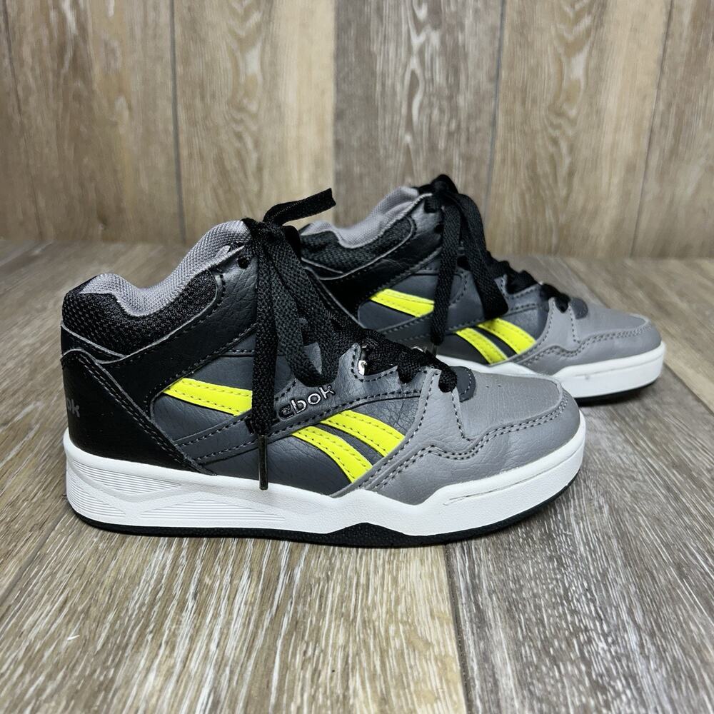 Reebok Kids Youth US Size 12k 30109 YNBK Gray Black Green Leather Sneaker Shoes